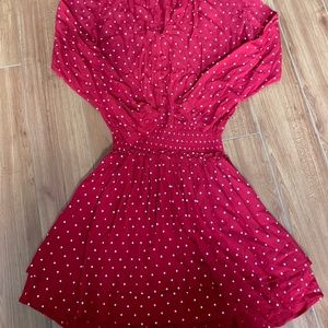 Rails Jasmine womens long sleeve polkadot red dress Size XS